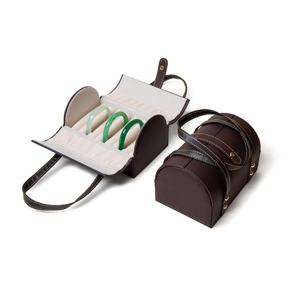 PU Leather Bracelet Display Box 7Positions Bracelet Carrying Case  Watch Protective