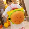 Hamburger Backpack with Adjustable Straps Realistic 3D Design Large Capacity Spacious Compartments Cheeseburger Backpack Storage Pouch