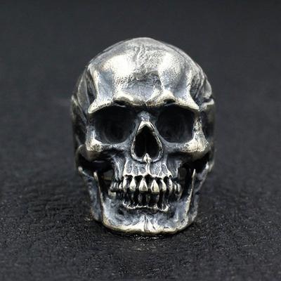 Retro Kaukolės Didelis Žiedas Vyrams Sidabro Spalvos Punk Gotikinis Rock Hiphop Žiedas Rankų Darbo Dizainerio Motociklininkų Aksesuarai Unisex Dovana
