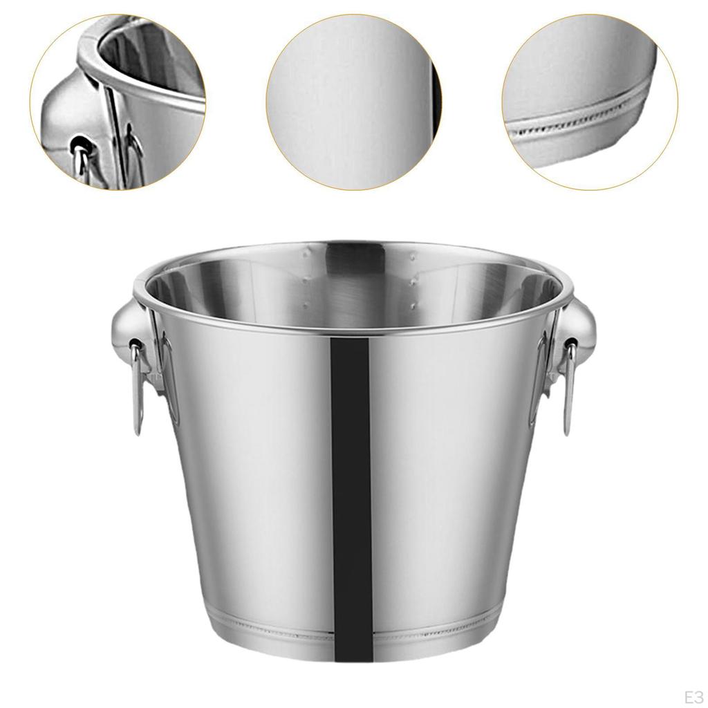 Ice Bucket Container Holder Multipurpose Accessories with Handle Wine for Home Use Wedding