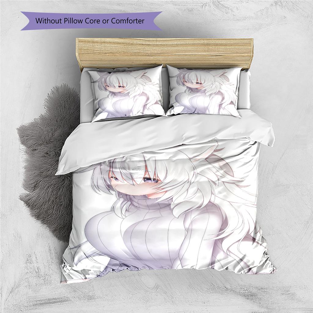 Sada povlečení s anime vzorem, přikrývka a povlak na polštář, bytová dekorace, dárek k narozeninám (1 * povlak na peřinu + 2 * povlak na polštář, bez jádra)