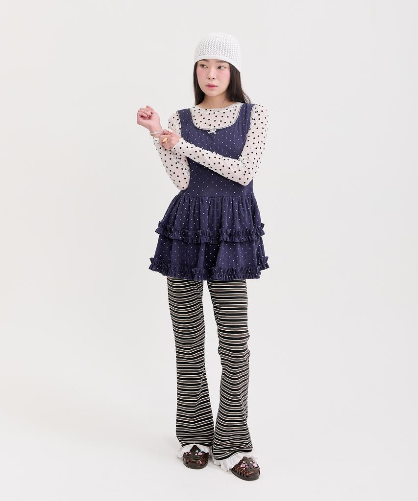 Nep Nep Layered Dot Frill Dress_Navy