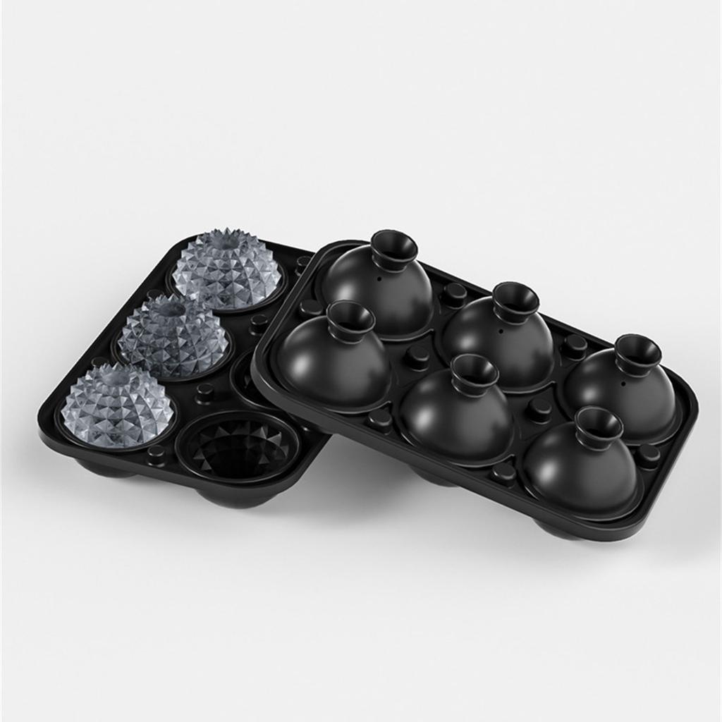 Practical 6 Cavity Ice Ball Maker With Engraved Detail For Crystal Like Ice Cubes For Bartenders And Entertainers