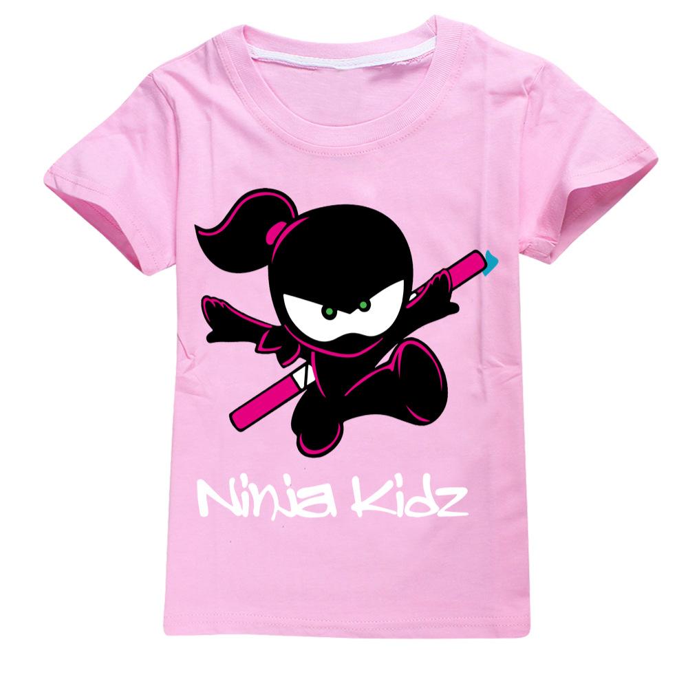 Ninja Kidz Dětská Letní Bavlněná Trička s Krátkým Rukávem Dětská Mikina Kreslené Teenagerské Vrchní Díly Kluci Dívky Trička Oblečení