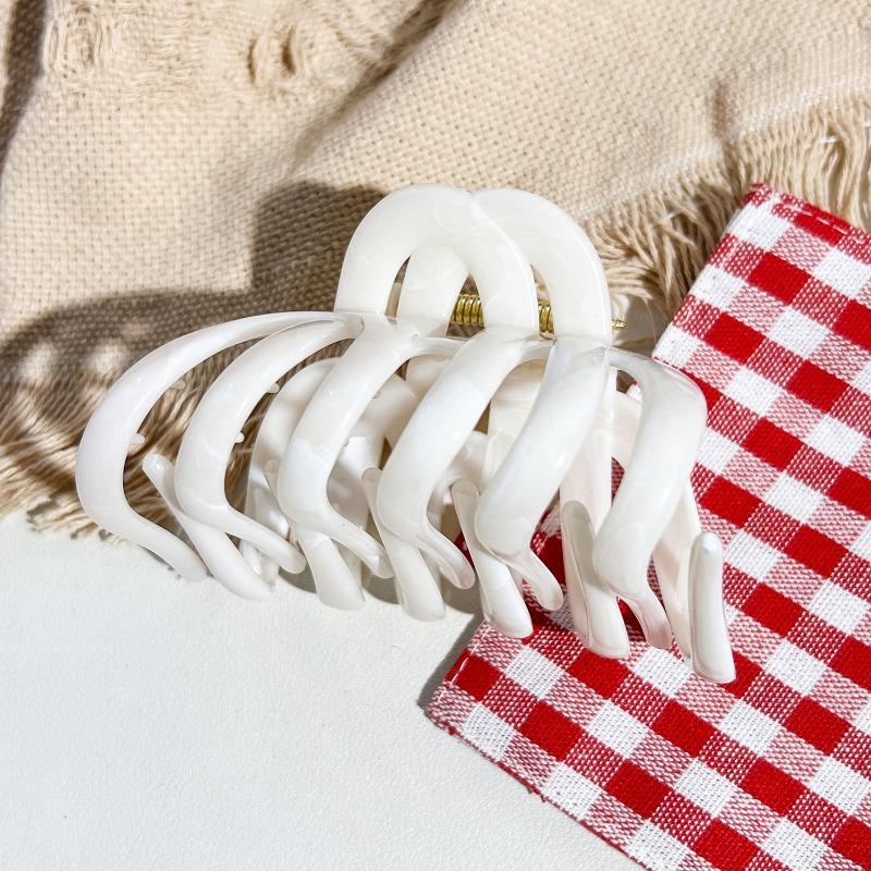High-end Texture Marble Pumpkin Hair Clip Back of The Head Updo Shark Clip Grappling Clip Hair Accessory