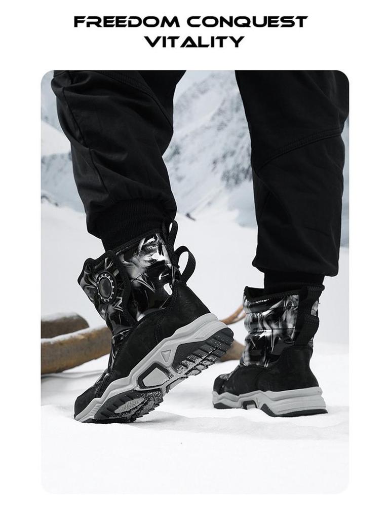 Girls' Winter 2024 Mid-Calf Snow Boots, Thick Cotton, Non-Slip, Wear-Resistant In Black or Blue