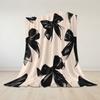 Chic Bows Flannel Blanket Warm Soft Halloween Christmas Couch Warm Cozy Decorative Decor Gift for All Season
