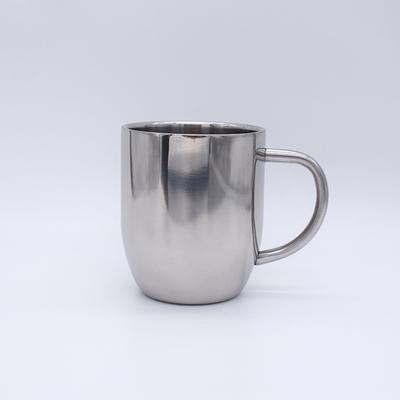 Doppelwandige Kaffeetasse aus Edelstahl, Bogen-Kaffeetasse 350ml, Büro, einfach zu bedienender Wasserbecher, Becher