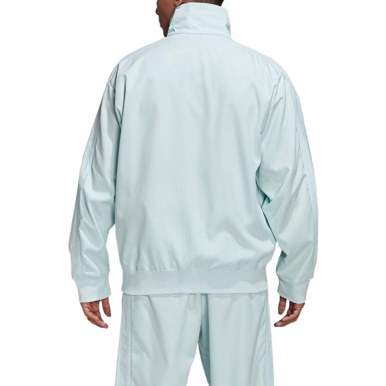 adidas Jednobarevná bunda s límcem a dlouhým rukávem Pánské svrchní oblečení Světle modrá HK2916