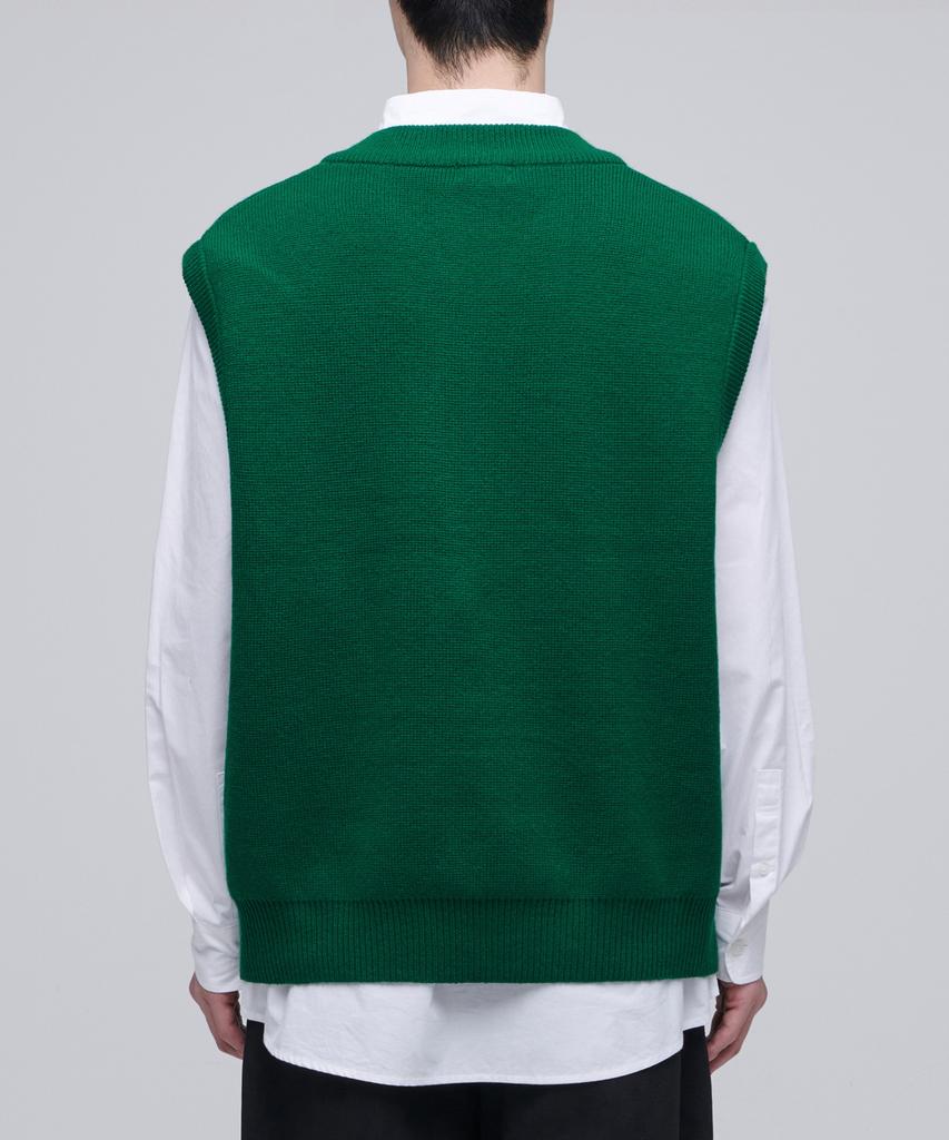 Musinsa Standard Oversized V-Neck Knit Vest [Jolly Green]