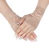 Women Short Lace Hollow-Out Fingerless Gloves Sun Protection Sleeves Mesh Thin Cycling Sexy Mittens Half Finger Handschoenen
