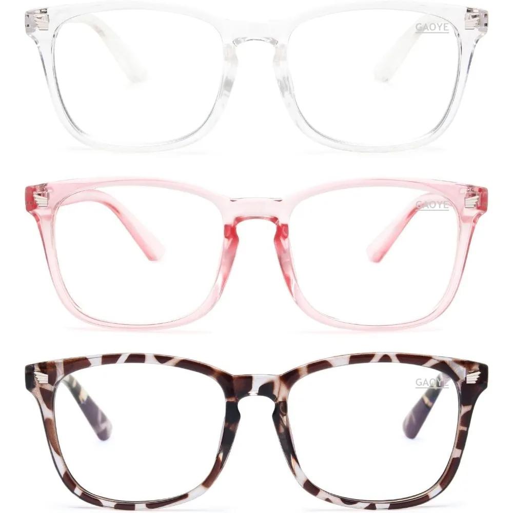 

Стильные очки от синего света для женщин - Компьютерные очки, 99% блокирующие синий свет - Легкая оправа TR90 - 3 шт. в упаковке