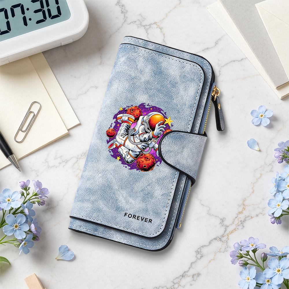 Astronaut Pattern Wallet Forever Printed Fashion Multi Card Holder Purse