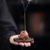 Lucky Purple Sand Mini Golden Toad Line Incense Burner, Indoor Insert Seat Zen Tea Table Desktop Aromatherapy Burner Ornament