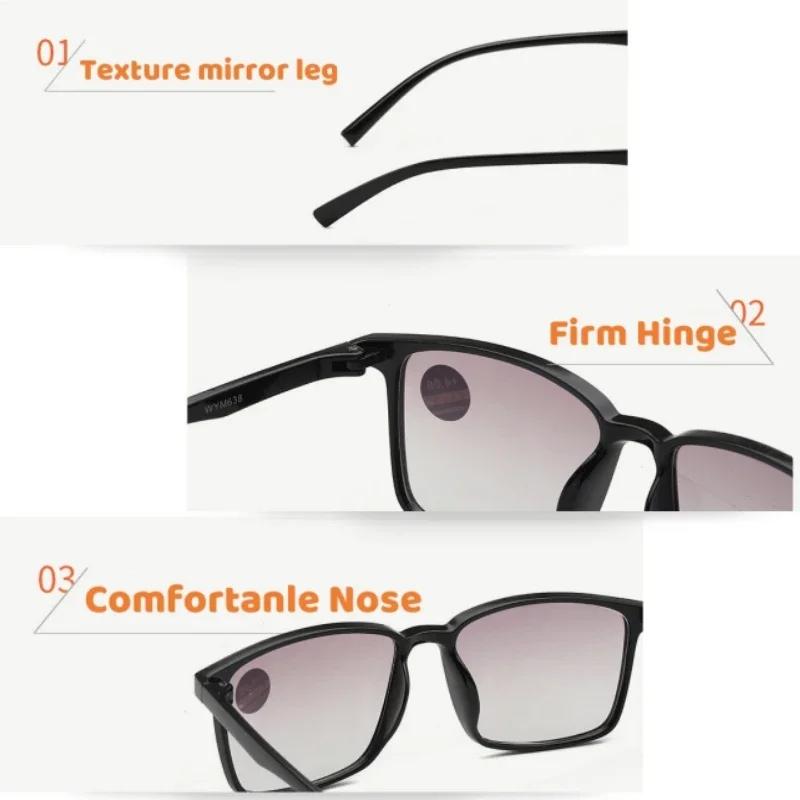 Bifocal Plastics Reading Glasses Men High Definition Presbyopia Eyewear Blue Light Blocking Eye Protection Eyeglasses
