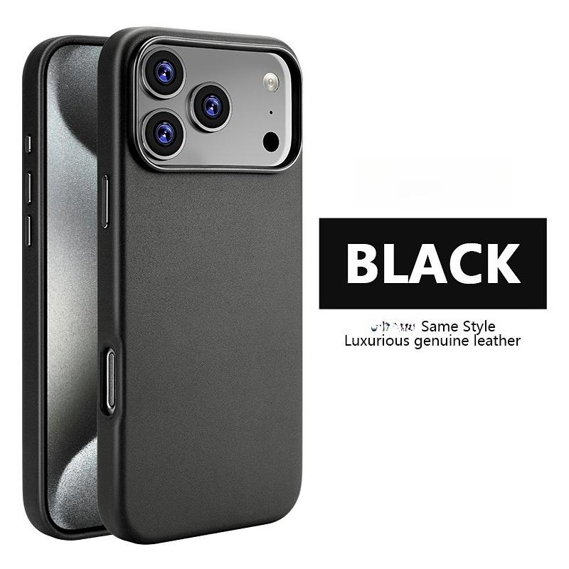 IPhone 16 Pro Max 17 Air 15 Plus 14 13 12 Promax High End Strong Magnetic Wireless Charging CoverGenuine Leather Phone Case