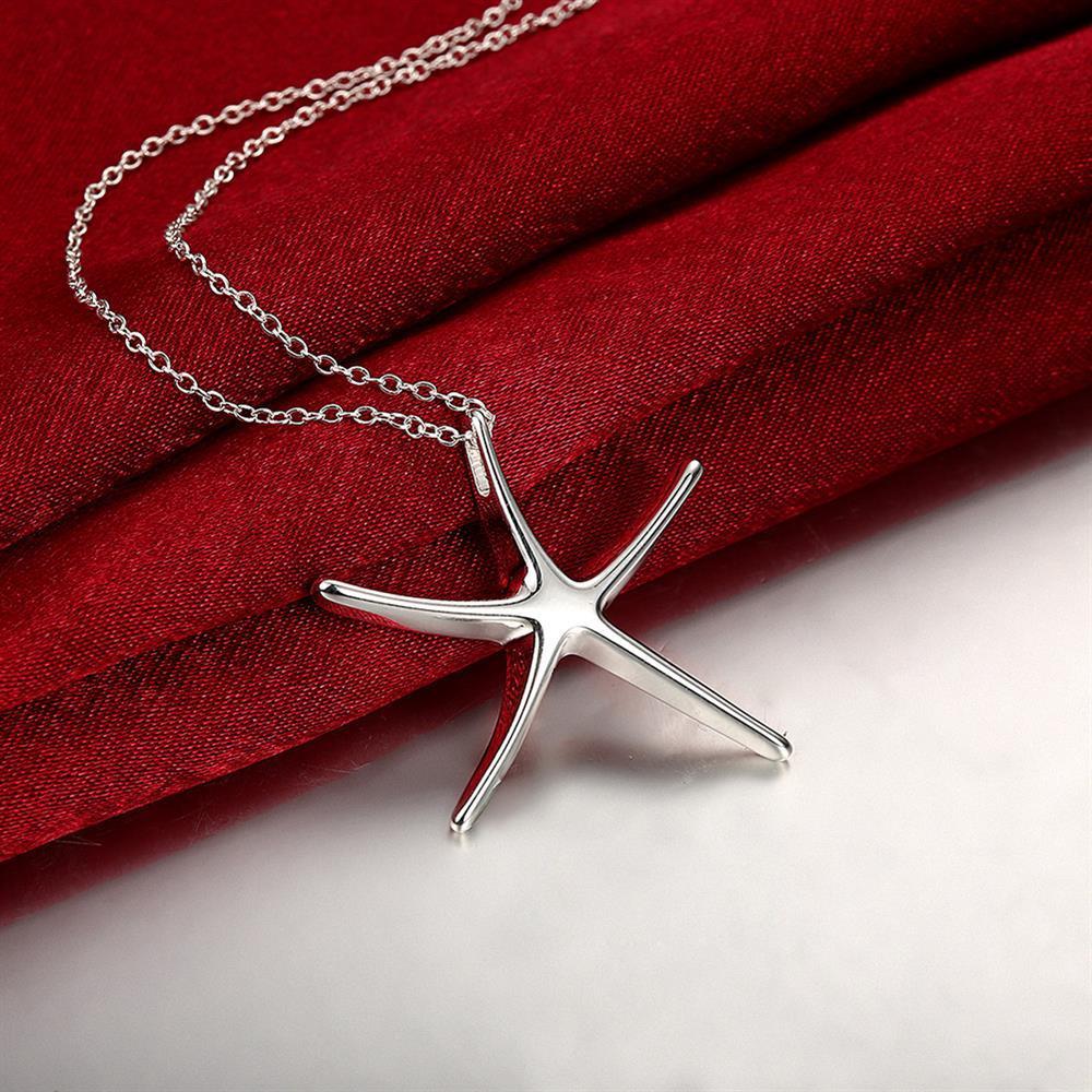 Trending products 925 Stamped Silver Pretty Starfish Pendant Necklace For Women high quality Fashion party wedding Jewelry gift