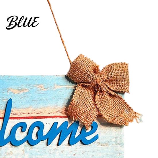 Retro Wooden Sign Welcome Decorative Sign Mediterranean Style Long-lasting Door Decoration Wall Mounted