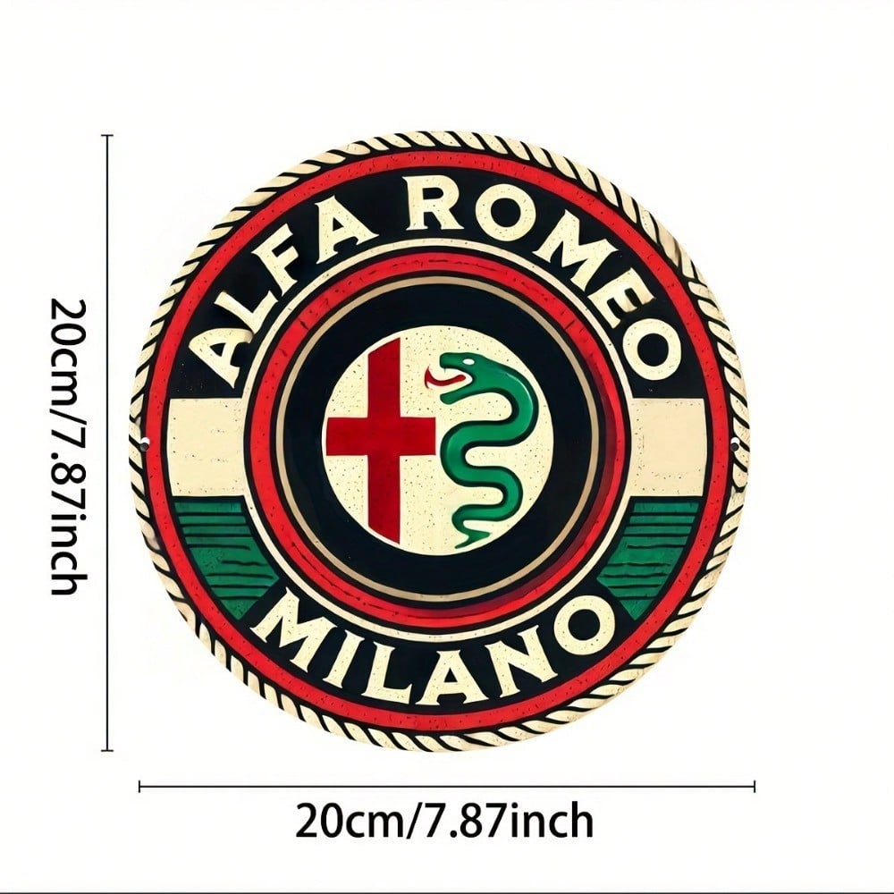 Винтажная металлическая жестяная табличка Alfa Romeo Милан Мужская комната Бар Декор стены Подарок 20x20