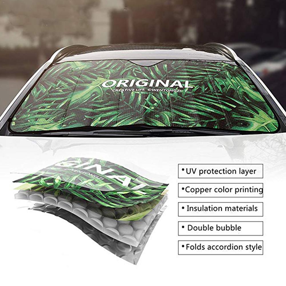 Universal Fit Car Sunshade Front Gear UV Sun Heat Reflector Five-layer Thick Aluminum Foil Summer Cartoon Glass Cover