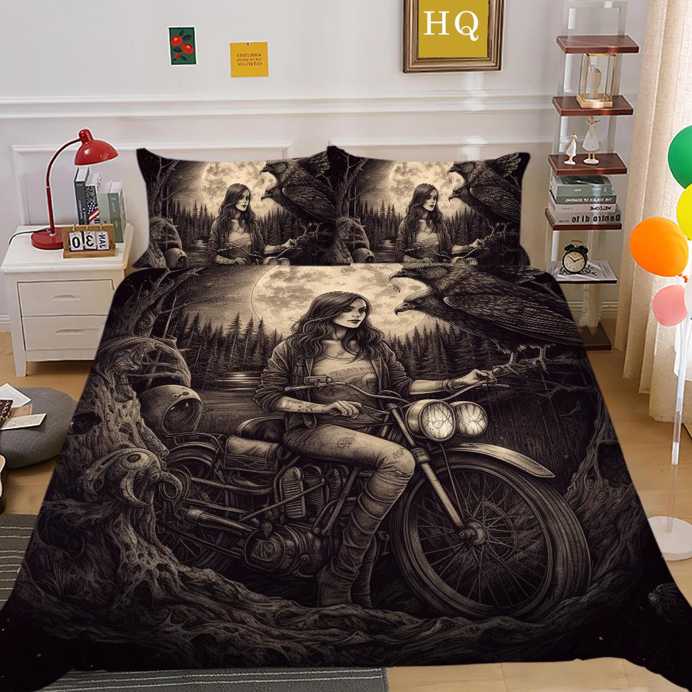 

Красота черепа с принтом домашнего текстиля, полноразмерный комплект постельного белья из полиэстера, чехол для мужчин, дизайн, элитный декор для спальни EU Single 135x200cm