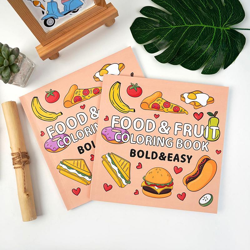 1Pc Mini Food Fruit Coloring Book Montessori Toy Educational Gouache Graffiti Book Creative Interesting Filling Color Book Gifts