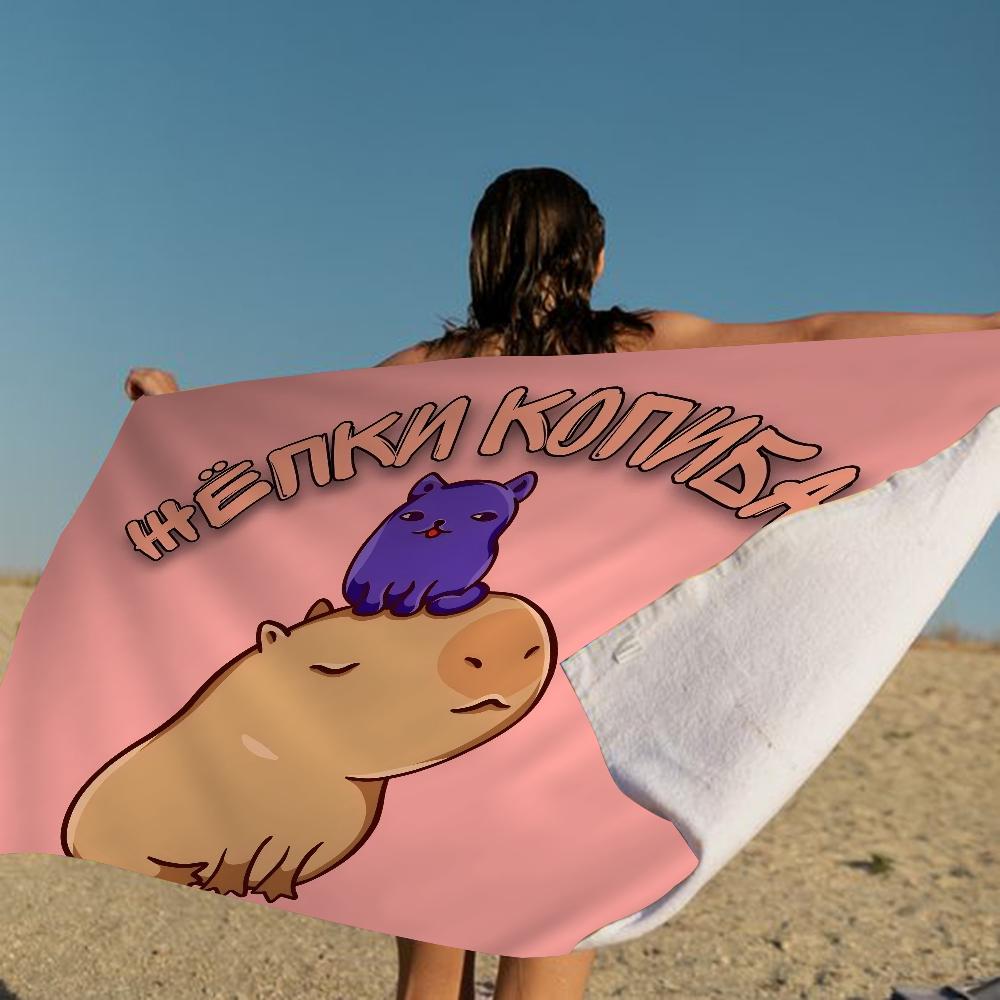 

Cartoon Capybara Big Microfiber Beach Towels Quick Dry Towel Sand Beach Towels Pool Towel for Travel Swim Pool Yoga W40*H60(CM)
