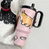 Large Capacity Handle Straw Tumbler, 316 Stainless Steel Insulated Cup for Car Cold & Hot Drinks