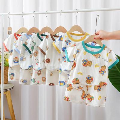 2024 Sommer Kinder Baumwoll-T-Shirt und Shorts Set - Kurzarm für Jungen und Mädchen