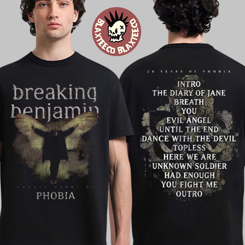 Breaking Benjamin Tour d'Automne 2026 Amérique du Nord Merch Phobia T-Shirt