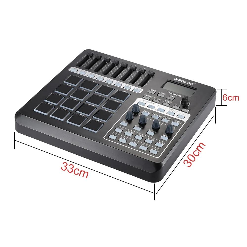 2026NEW World PANDA200 Portable USB MIDI Controller Keyboard Mini MIDI Pad Controller 16 drum pad with USB cable