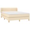 Vidaxl Continental Bed with Mattress, Cream, Fabric, 140X200 Cm