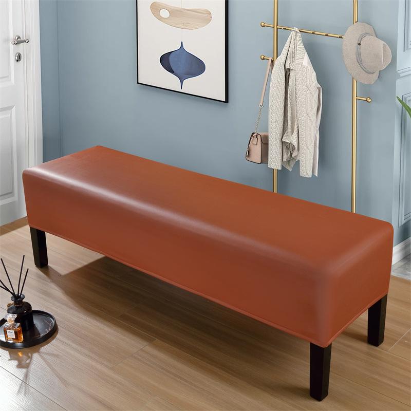 PU Bench Cover Stretch All-inclusive Stool Cover Waterproof Piano Seat Cover Slipcover Living Room Washable Bench Protector