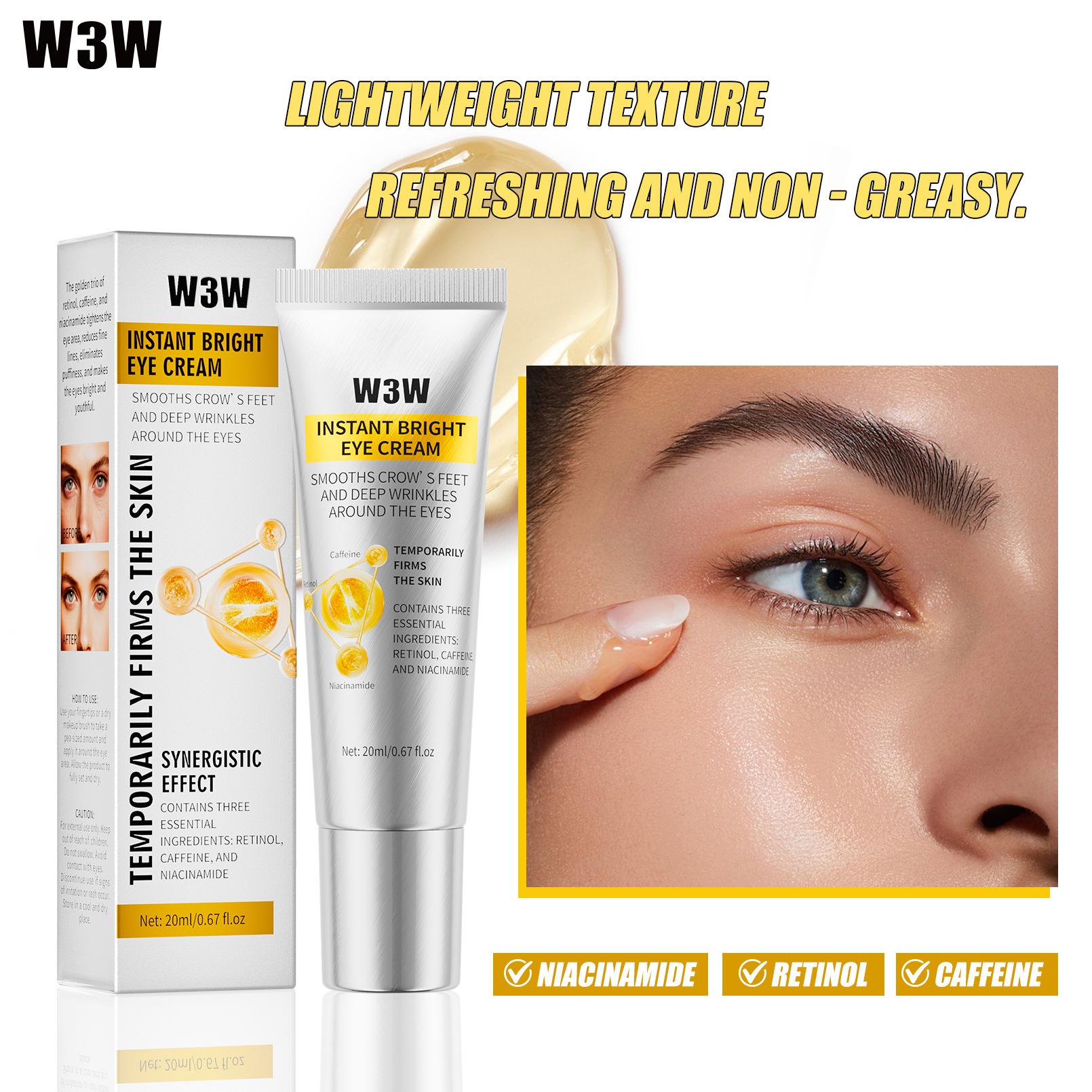 W3W Instant Eye Cream, Fade Eye Bags, Wrinkles, Dark Circles, Repair, Eye Care Cream, Makeup 20ml - of