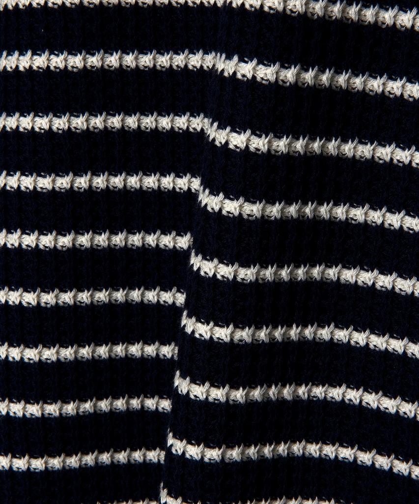 LEE Striped Half Zip Short Sleeve Knit Navy