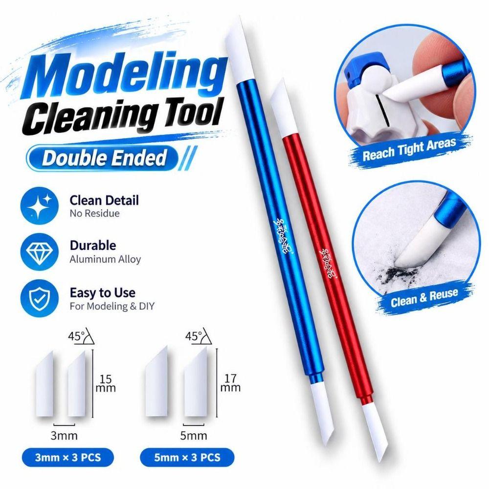 Metal Handle Double Ended Swab Tool Replaceable Cotton Tips Cotton Tip Cleaning Tool Model Making