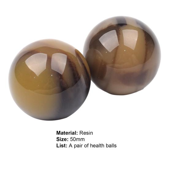 1 Çift 50mm Stres Giderici Fitness Hentbol Yıkanabilir Reçine Kas Gevşetici Baoding Topu Sağlık Bakım Aracı