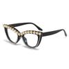Diamond-Encrusted Sunglasses, Trendy Personalized Flower Cat'S Eye Ball Flat Glasses Sunglasses