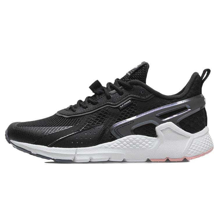 New LiNing Breathable Low Top Running Shoes Women's Black White AGLR102-2