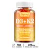Vitamin D3 and K2 Gummies, Containing Natural Coconut Oil, Plant-based Two-in-one Formula, Gentle and Easily Absorbed, Suitable for Adults.