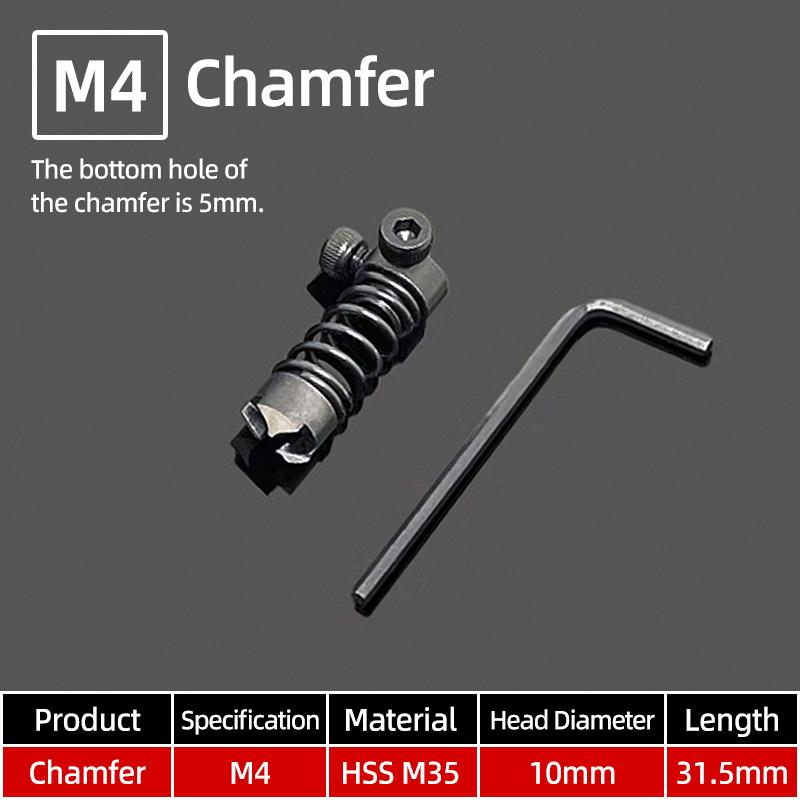 High Speed Steel Chamfer Drill Bit Deburring Tap Chamfer Tool Straight Flute Tapping Burr Removal Tools Milling Compound Cutter