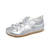 Inner height increase 5cm silver ballet style moral training shoes women's 2025 new Korean versatile casual Mary Jane single shoes