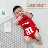 Dandan Fashion Baby Cute Infant M&M Short Sleeve Boys Girls Bodysuit Cartoon Rompers