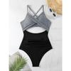 One-piece Swimwear Female Sexy Cross-cut Tight European and American Backless Swimsuit