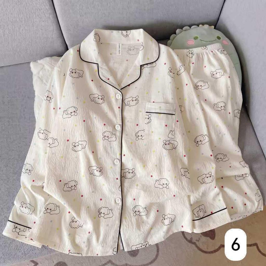 Women's Cloud Cotton Long Sleeve Pajamas - Sweet Cartoon Design for Spring & Autumn, Versatile for Home or Out