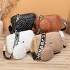 2pcs New Fashi Embroidered Shoulder Square Bag and Small Round Purse Set Casual Zipper Crossbody Bag, Small V-shaped Sling Bag
