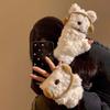 Windproof Winter Plush Gloves Flip-top Anti-cold Mittens Fashion Cartoon Bear Gloves  Outdoor