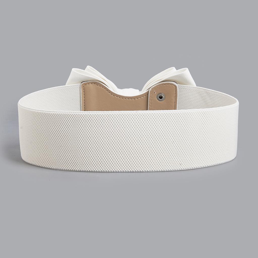 Women Big Bow Waistband Elastic Wide Waist Belt Fashion Solid Bowknot Waist Straps For Dress Decorate Clothes Accessories