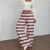 Women's Casual And Fashionable Printed Elastic Waist Loose Wide Leg Pants