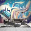 Any Size Wallpaper Hand Drawn Abstract Art Elk Decorative Mural Poster Living Room Bedroom Home Decor Fresco